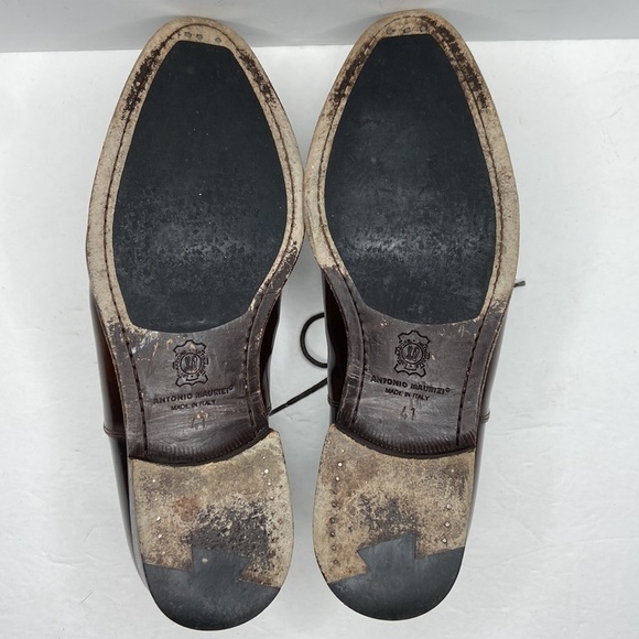 Antonio Maurizi Mens Brown Leather Cap Toe Oxford Dress Shoes Size 41 main image 4